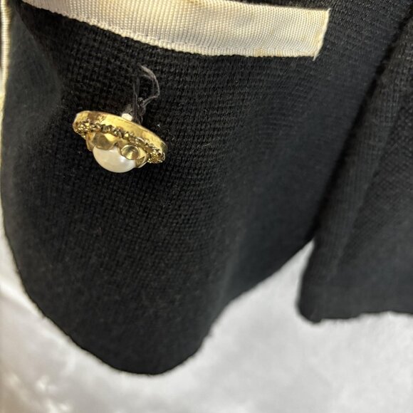 Vintage 90s Express Tricot Cardigan Sweater Womens Large L Black Pearl Italy - Picture 10 of 13